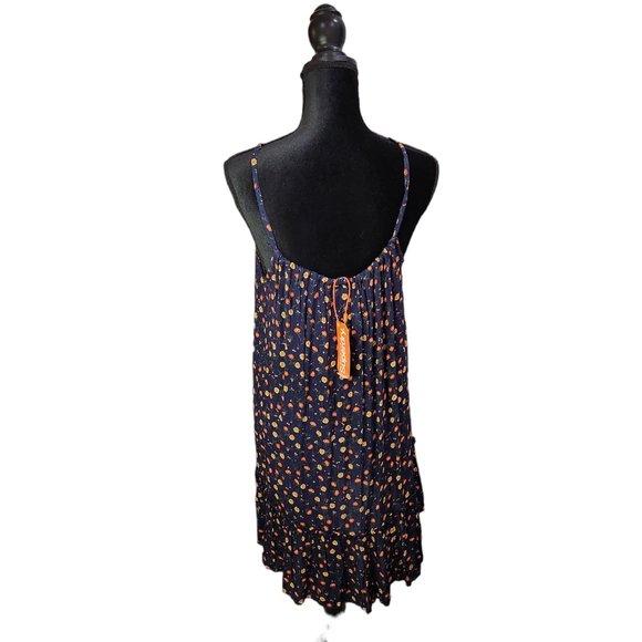 Superdry Daisy Tapeze Swing Spaghetti Straps Floral Beach Dress Navy 8 - Picture 6 of 11